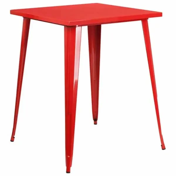 Flash Furniture CH-51040-40-RED-GG Square Bar Height Metal Red Table — view 1