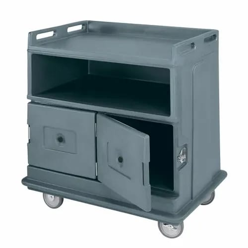 Cambro MDC24F191 2-Compartment Granite Gray Beverage Service Cart — view 1