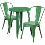 Flash Furniture CH-51090TH-2-18VRT-BK-GG Black Metal Table and Chair Set with Two Chairs — view 4