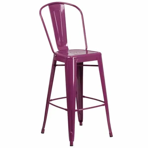 Flash Furniture ET-3534-30-PUR-GG Purple Galvanized Steel Bar Stool — view 1