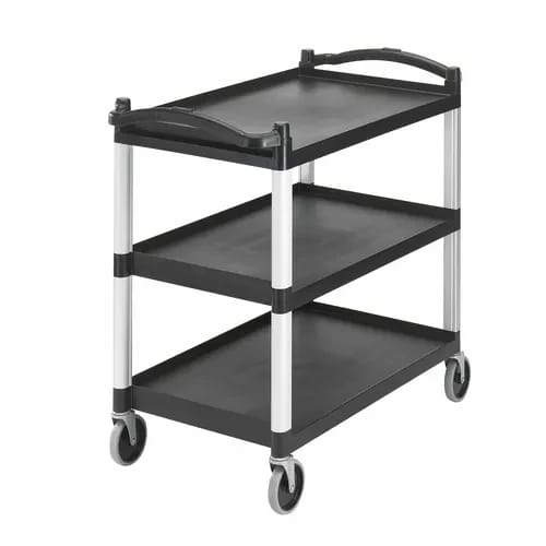 Cambro BC340KD110 3-Shelf 400 Lb. Capacity Black Utility Bus Cart — view 2