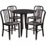 Flash Furniture CH-51090TH-4-18VRT-BL-GG Blue Metal Table and Chair Set with Four Chairs — view 6