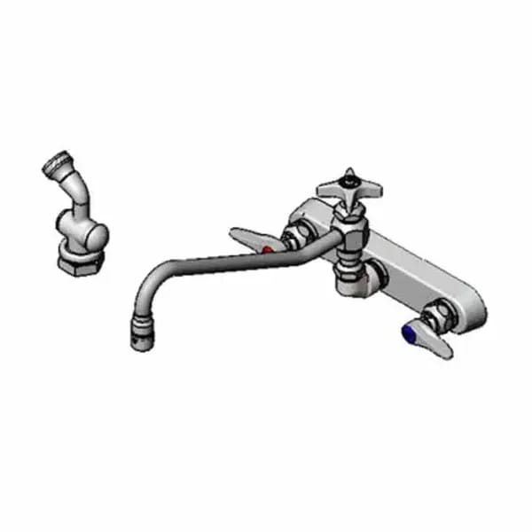 T&S B-1157-12 8" Wall Mount Workboard Faucet with 12" Swing Spout Nozzle — view 2