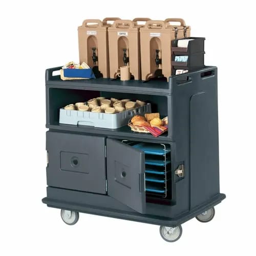 Cambro MDC24191 2-Compartment Granite Gray Beverage Service Cart — view 2