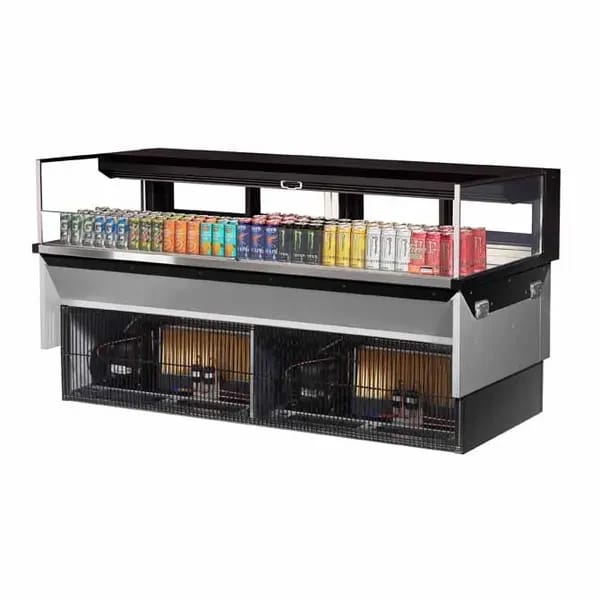 Turbo Air TOM-72L-UFD-B-1SI-N Black Drop-In Open Display Case Merchandiser 71-7/8"W — view 1