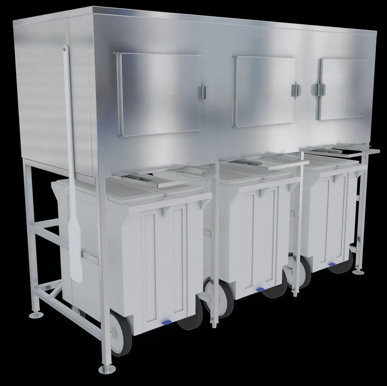 Kloppenberg SPS-3-G Gravity Dispense Ice Bin 2400 Pound Capacity Stainless Steel Interior Cube, Flake, Nugget Ice Compatibility — view 1