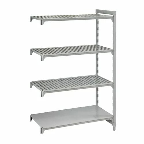 Cambro Camshelving CPA183072VS4480 4-Shelf Polypropylene-Covered Steel Posts Speckled Gray Shelving Kit 30"W X 18"D X 72"H — view 1