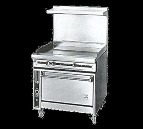 Jade Range JTRH-36GT-36 Titan™ Heavy Duty Range, Gas, 36", Griddle, 1" Thick Polished Steel Plate, Standard Oven – Natural Gas, 125000 Total BTUs — view 1