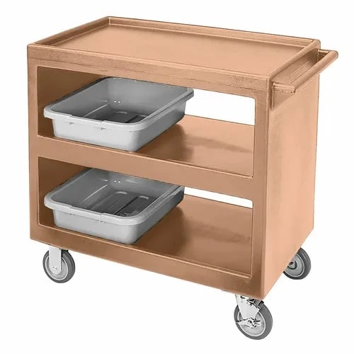Cambro BC235157 3-Shelf 500 Lb. Capacity Coffee Beige Utility Bus Cart