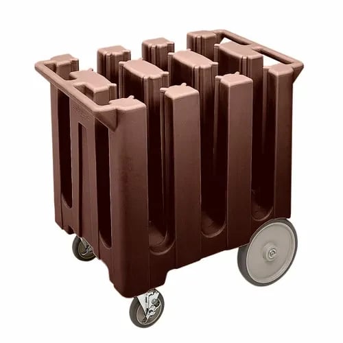 Cambro DC575131 Polyethylene 6 Dark Brown Dish Caddy With 6 Dividers