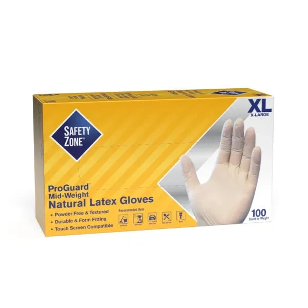 Impact GRPR-XL-1-T X-Large Powder Free Latex Disposable Gloves | Box of 100