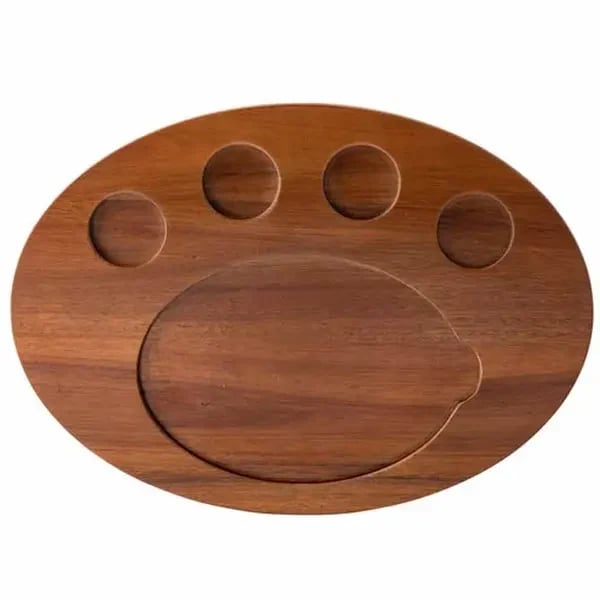 Tablecraft 10710 Acacia Wood Oval Fajita Serving Board 17" x 12-1/4" x 3/4