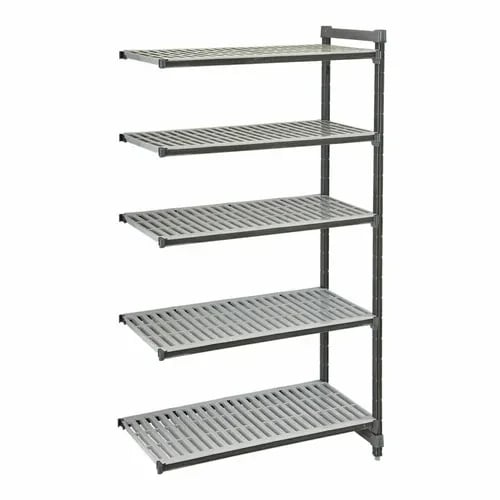 Cambro Camshelving EA215464V5580 5-Shelf Polypropylene Brushed Graphite Add-On Shelving Unit 54"W X 21"D X 64"H