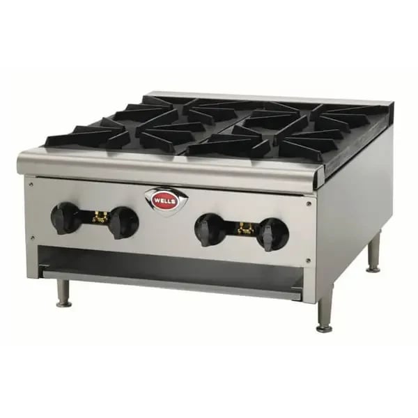 Wells HDHP-2430G Heavy Duty 104,000 BTU 4-Burner Gas Hot Plate 24"W