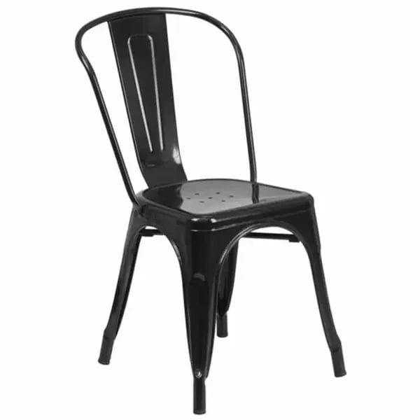 Flash Furniture CH-31230-BK-GG Black Galvanized Steel Chair