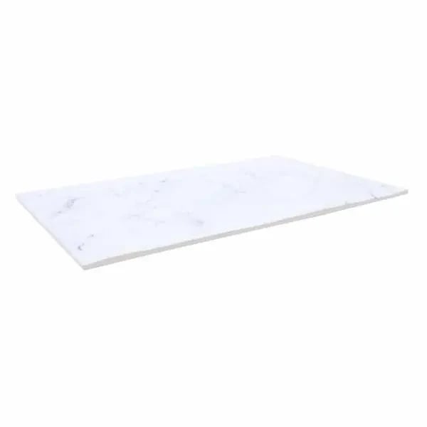 Tablecraft MG1WM Frostone White Marble Rectangular Melamine Serving Tray 20-3/4" x 12-3/4"