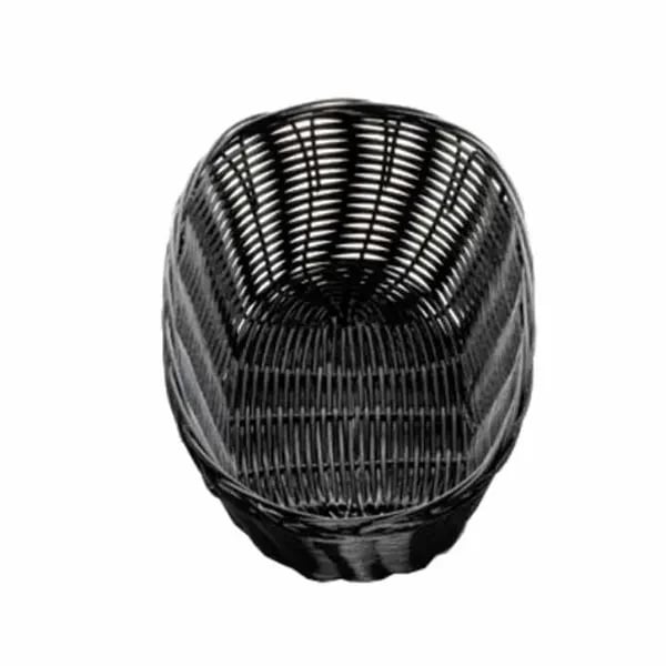 Commercial Oven Parts — Tablecraft 2476 Black Oval Woven Basket 10" x 6-1/2" x 3 | Case of 12