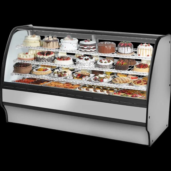 True TGM-R-77-SC/SC-S-W Refrigerated Glass Merchandiser, 77", Stainless/White