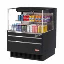 Turbo Air TOM-36L-UF-B-2S-N Black Horizontal Open Display Case Merchandiser 34-3/4"W