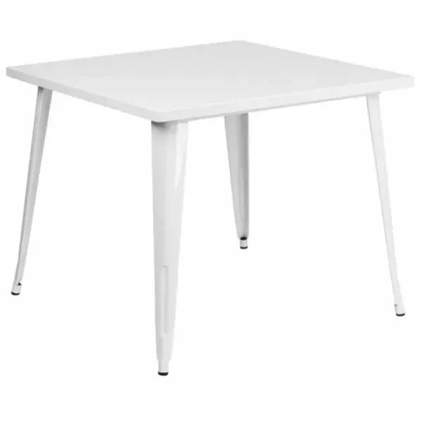 Flash Furniture CH-51050-29-WH-GG 35-1/2" Square Dining Height Metal White Table