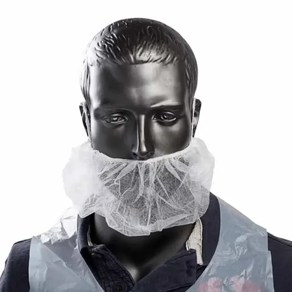 MBC-1000/W White Polypropylene Beard Net / Cover 100-Pack