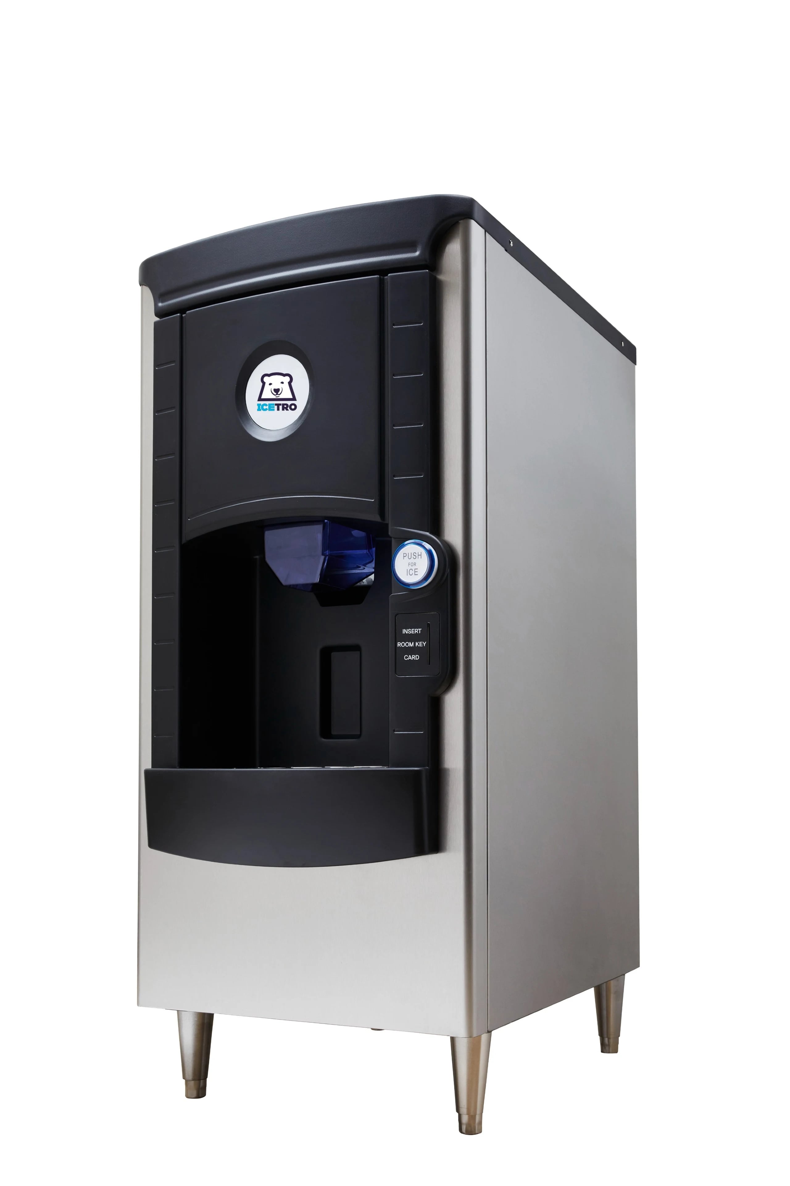 Icetro ID-H150-22 Freestanding Ice-Only Dispenser 141 Pound Storage Push-Button Dispense Cube, Full Cube, Half Cube Style Ice — 115V, 1PH