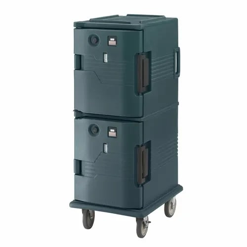 Cambro Ultra Camcart UPCH800192 2-Compartment Granite Green Heated Food Pan Carrier
