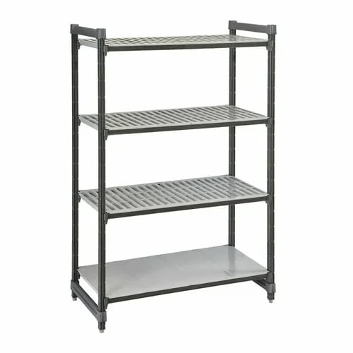 Cambro Camshelving ESU182464VS4580 4-Shelf Polypropylene Brushed Graphite Shelving Kit 24"W X 18"D X 64"H