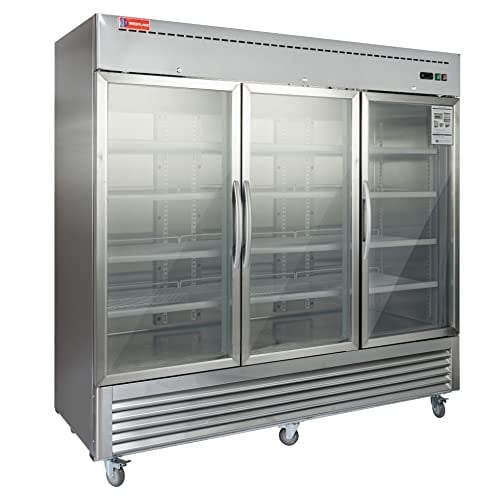 Westlake WKR-82BG Glass Door Merchandiser Refrigerator 3 Door 33-40°F