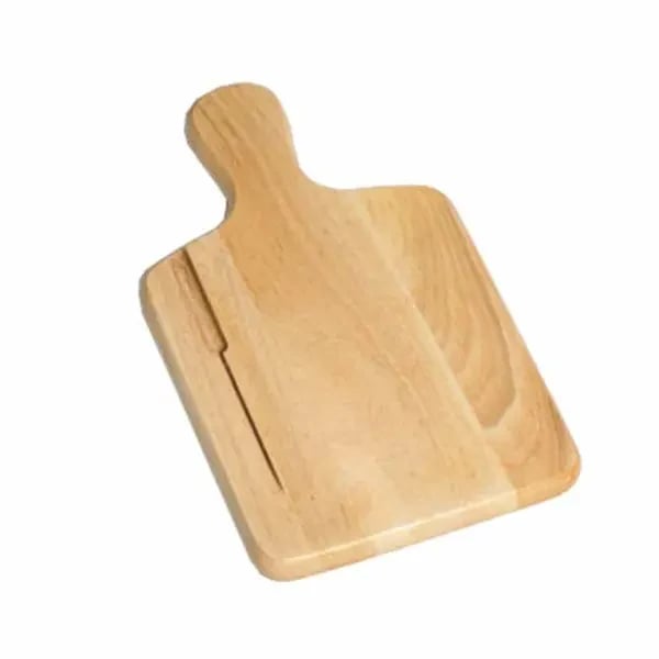 Tablecraft 79K Wood Bread Serving Board with Knife Slot 13-1/2" x 7-1/2" x 3/4"