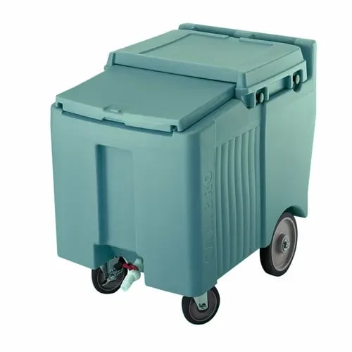 Cambro Slidinglid ICS125L401 125 Lb. Slate Blue Mobile Ice Caddy