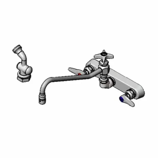 T&S B-1157-12 8" Wall Mount Workboard Faucet with 12" Swing Spout Nozzle