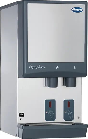 Follett Symphony Plus™ 12HI414A-S0-DP Wall Mount Ice and Water Dispenser 425 Pound Daily Production 12 Pound Storage SensorSAFE™ Dispense Nugget Style Ice — 115V, 1PH
