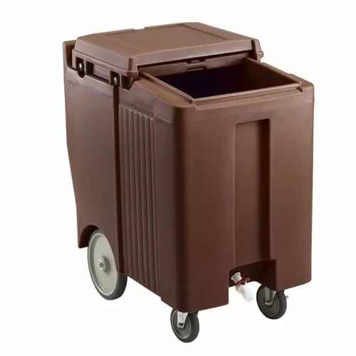 Cambro Slidinglid ICS175TB131 175 Lb. Dark Brown Mobile Ice Caddy