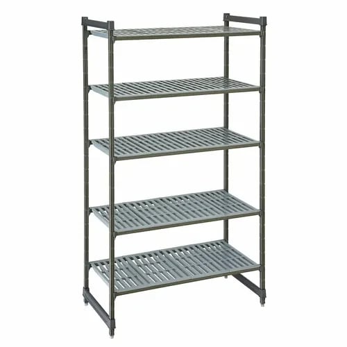 Cambro Camshelving CBU184284V5580 5-Shelf Polypropylene Brushed Graphite Shelving Kit 42"W X 18"D X 84"H