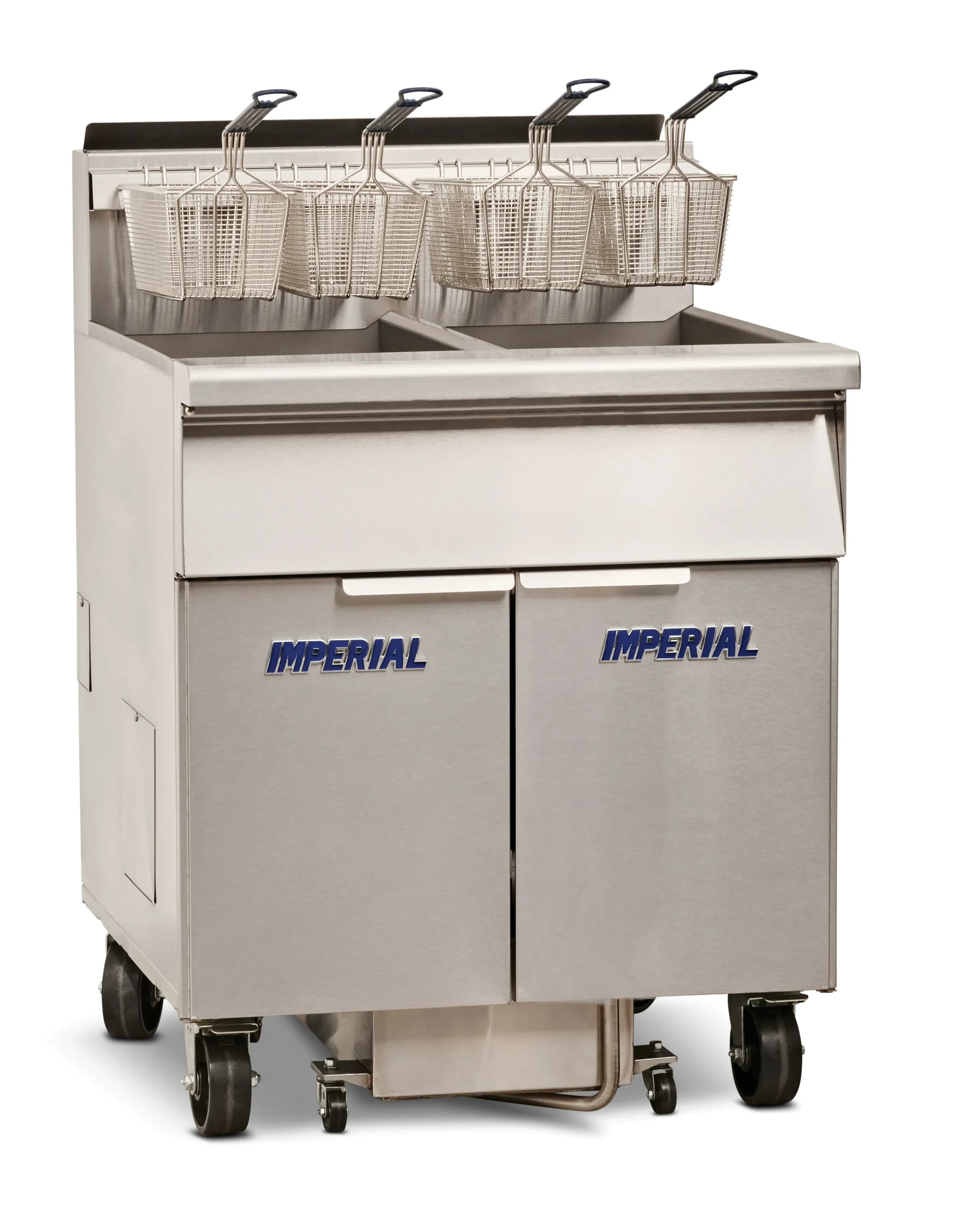 Imperial IFSSP675EU Pro Series Electric Freestanding Tilt-Up Ribbon Fryer 6 Vat 75 Pound Heavy-Duty Snap Action Thermostat Control — 480V, 3PH