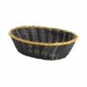 Tablecraft 975B Black Oval Woven Basket with Gold Trim 9" x 6-1/2" x 2-1/2 | Case of 12