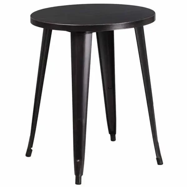 Flash Furniture CH-51080-29-BQ-GG 24" Round Dining Height Metal Black and Antique Gold Table