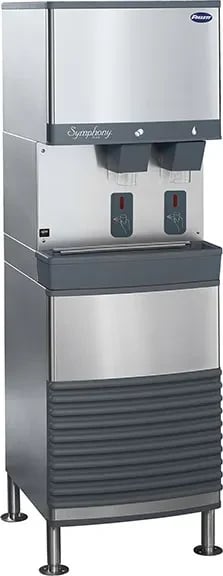 Follett Symphony Plus™ 50FB414W-S Freestanding Ice and Water Dispenser 425 Pound Daily Production 50 Pound Storage SensorSAFE™ Dispense Nugget Style Ice — 115V, 1PH