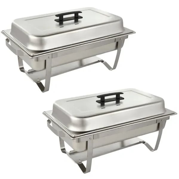 Bradford Hall 8-Quart Full Size Stainless Steel Chafer | Pack of 2
