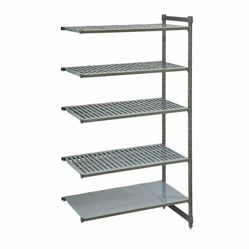 Cambro Camshelving CBA245484VS5580 5-Shelf Polypropylene Brushed Graphite Add-On Shelving Unit 54"W X 24"D X 84"H