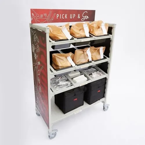 Cambro Camshelving CPM244867FX2480 4-Tier Speckled Gray Mobile Flex Station 24"W X 48"L X 67"H