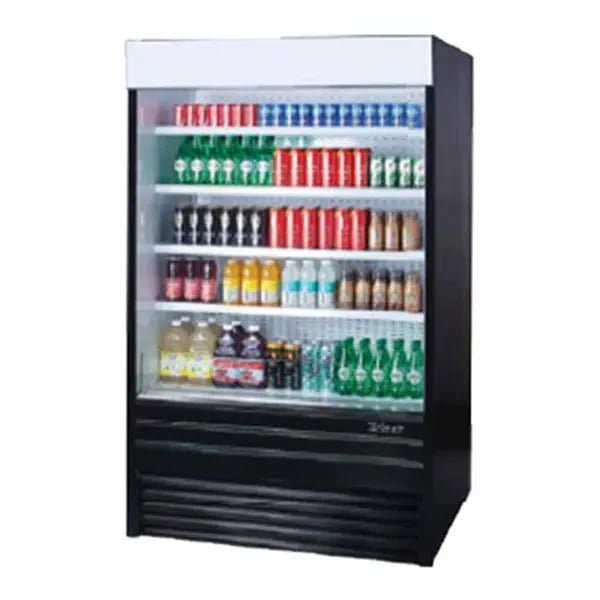 Turbo Air TOM-48EB-N Black Vertical Air Curtain Open Display Merchandiser 48"W