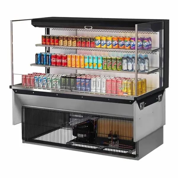 Turbo Air TOM-60L-UF-B-3SI-N Black Drop-In Open Display Case Merchandiser 59-7/8"W
