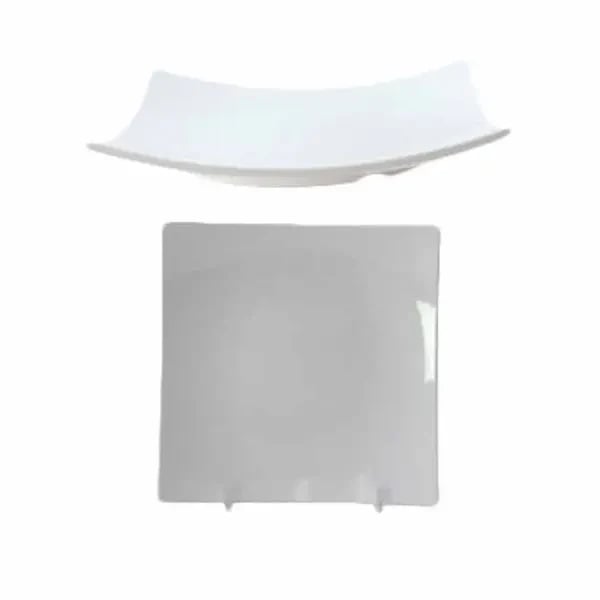 Thunder Group 24006WT Classic White 6" x 6" Square Melamine Flare Plate | Case of 12