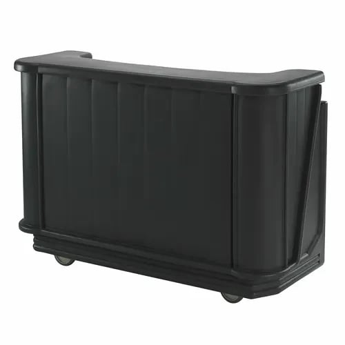 Cambro Cambar BAR650110 Black Portable Bar 7-Bottle Speed Rail Portable Bar 67-1/2"W X 28-1/2"D X 47-1/2"H