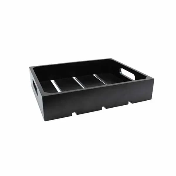 Tablecraft CRATE11BK Full Size Black Wood Display Crate 2-3/4" Deep