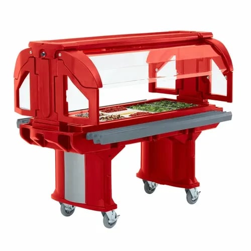 Cambro Versa Food Bar VBR5158 4-Pan Hot Red Cold Food Serving Counter
