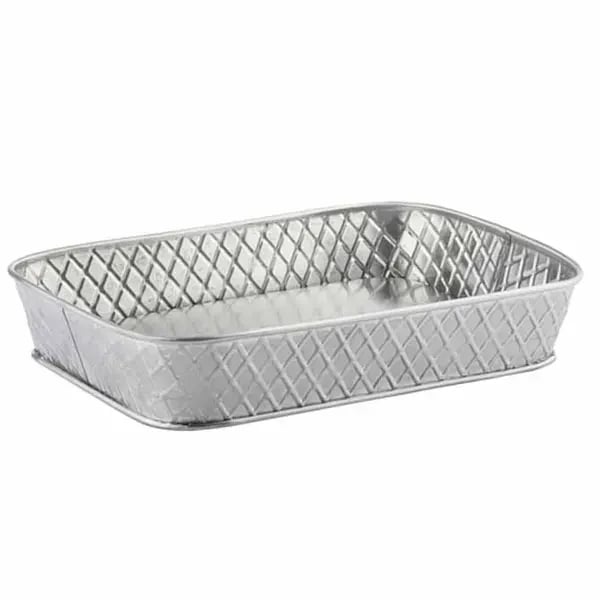 Tablecraft 10038 Lattice Stainless Steel Rectangular Platter 9-1/2" x 6-1/2" x 1-1/2"