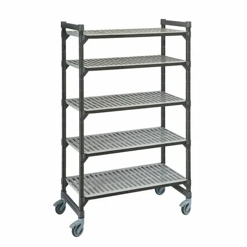 Cambro Camshelving EMU244270V5580 5-Shelf Polypropylene Brushed Graphite Shelving Kit 42"W X 24"D X 70-1/4"H